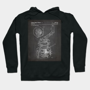 Sailing Winch Patent - Sailer Lake House Décor Art - Black Chalkboard Hoodie